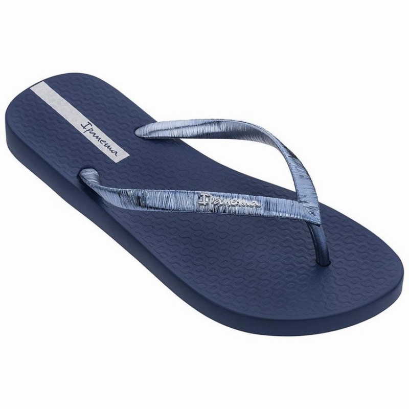 Navy Women\'s Ipanema Glam II Flip Flops | 0712389-SN