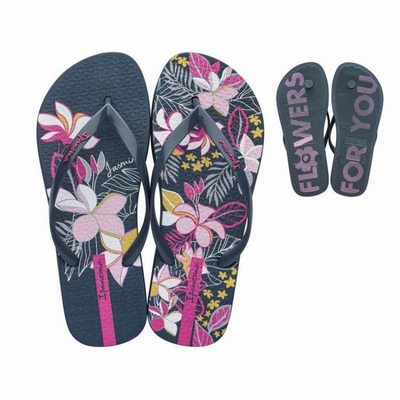 Navy / Pink Women's Ipanema Botanicals Flip Flops | 7864915-WR