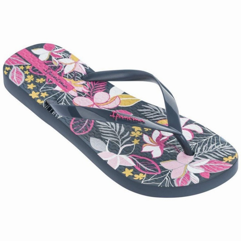 Navy / Pink Women\'s Ipanema Botanicals Flip Flops | 7864915-WR