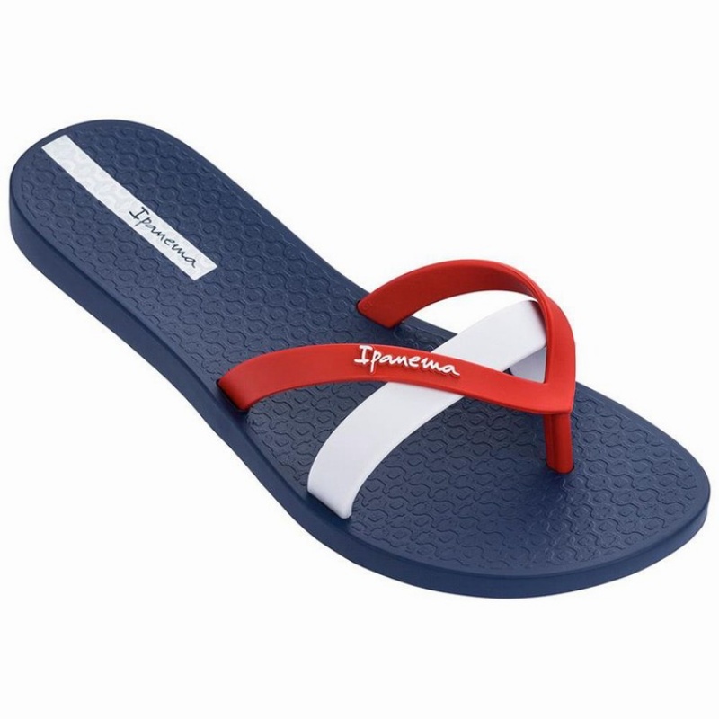 Navy / Red / White Women's Ipanema Kirei Flip Flops | 1803749-YI