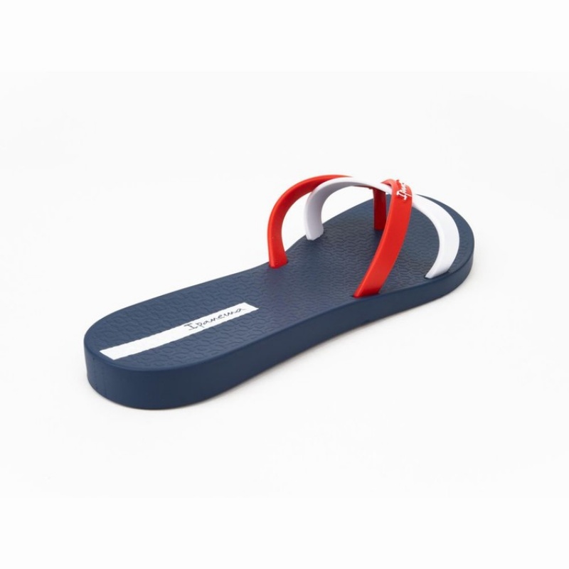 Navy / Red / White Women's Ipanema Kirei Flip Flops | 1803749-YI