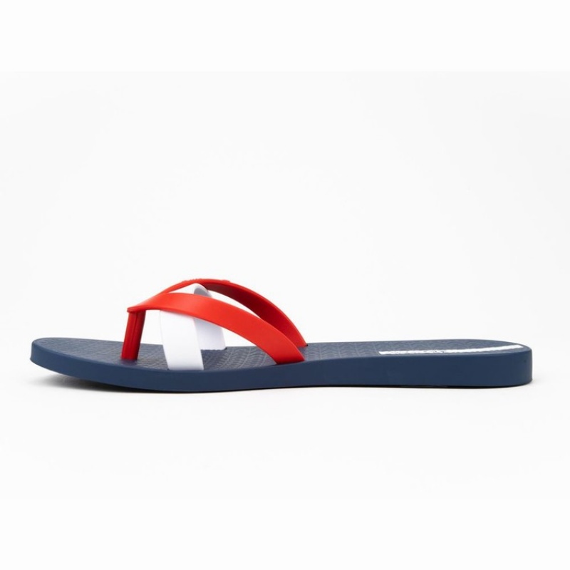 Navy / Red / White Women's Ipanema Kirei Flip Flops | 1803749-YI