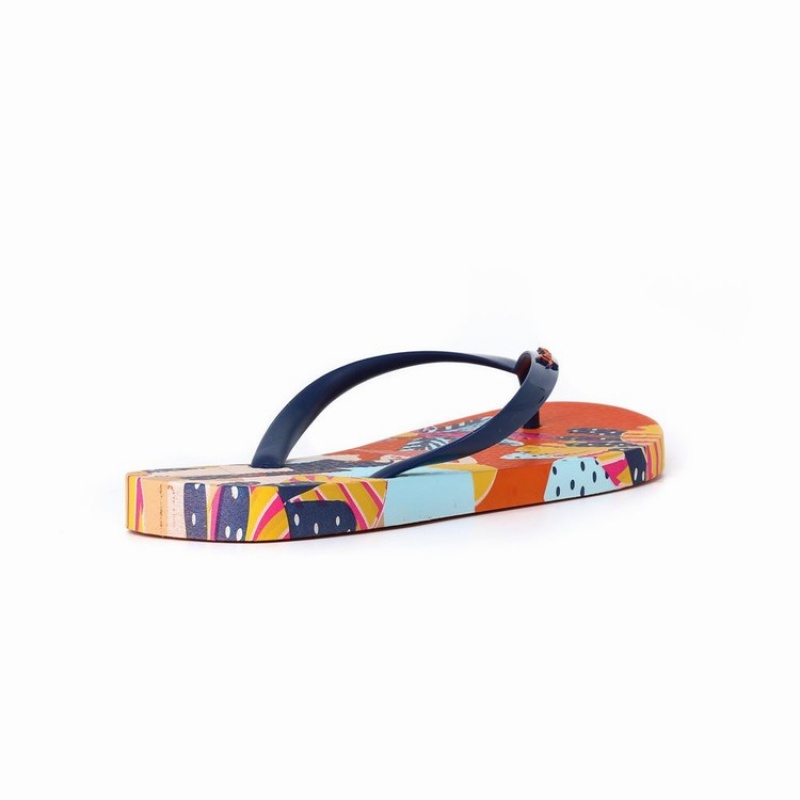 Orange / Blue Women's Ipanema I Love Sun Flip Flops | 7956824-JT