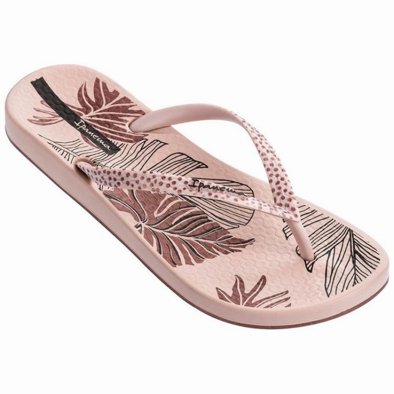 Pink Women's Ipanema Ana Frond Flip Flops | 7398405-ZF