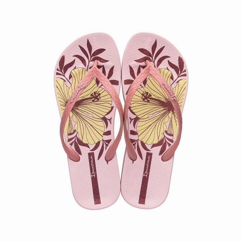 Pink Women's Ipanema Ana Hibiscus Flip Flops | 0174965-IH