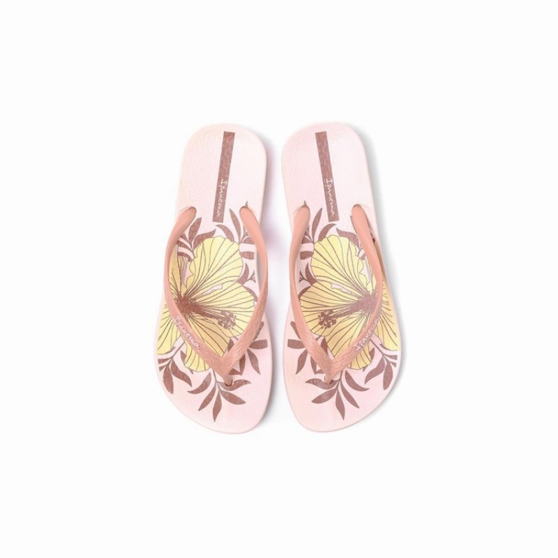 Pink Women's Ipanema Ana Hibiscus Flip Flops | 0174965-IH