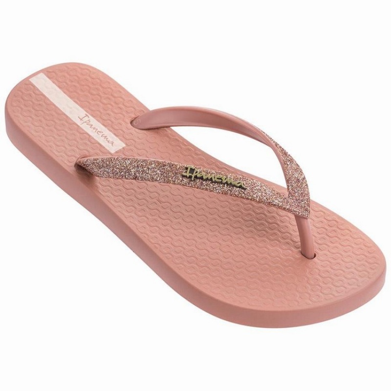 Pink Women's Ipanema Glitter II Flip Flops | 6953108-LV