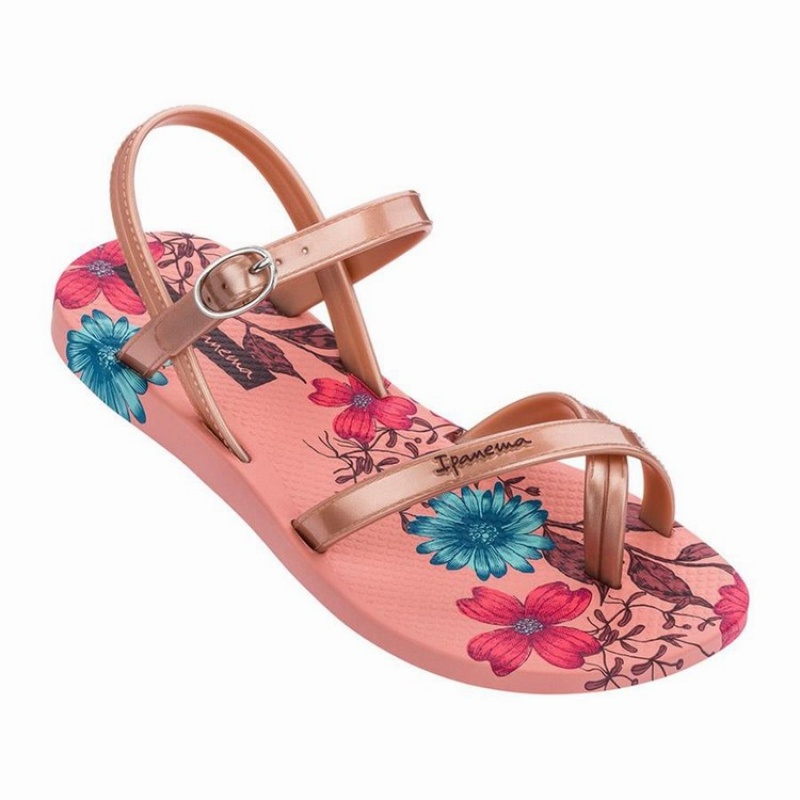 Pink / Beige Kids'' Ipanema Suzi Print II Sandals | 9347506-BD