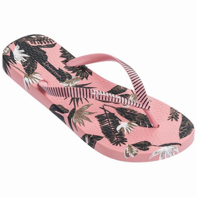 Pink / Black Women's Ipanema Paradise Flip Flops | 6239015-FL