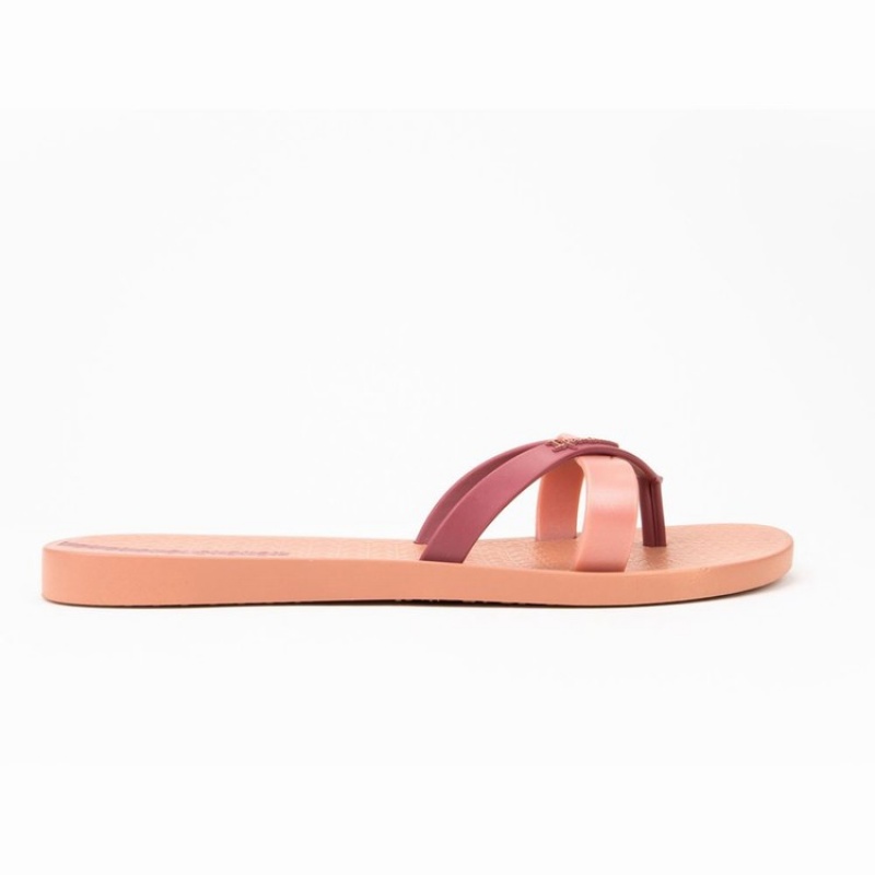 Pink / Burgundy Women's Ipanema Kirei Flip Flops | 6801529-IB