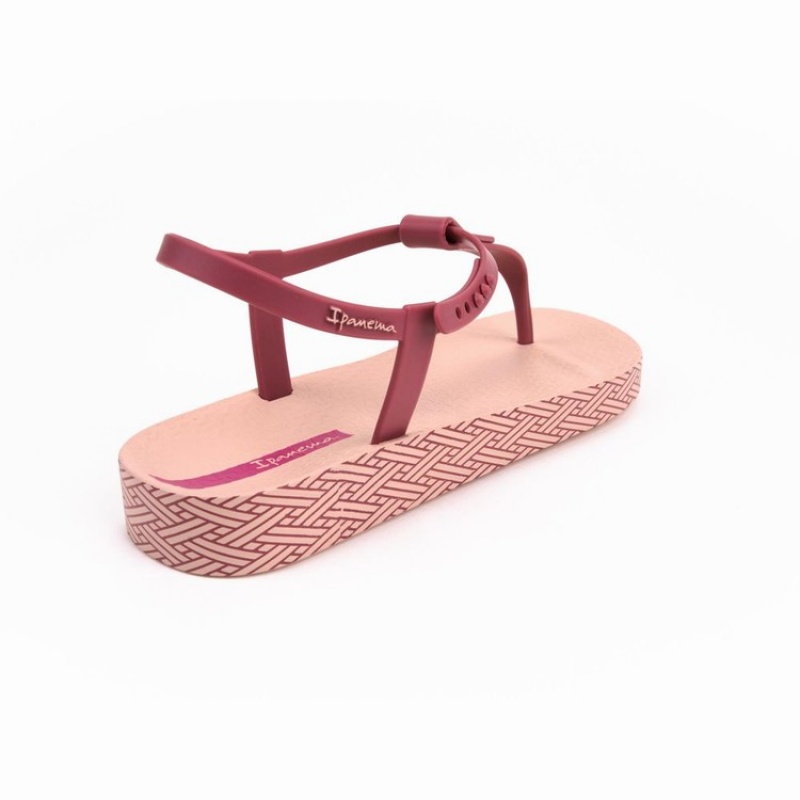 Pink / Burgundy Women's Ipanema Plush Weave Sandals | 0678145-UL