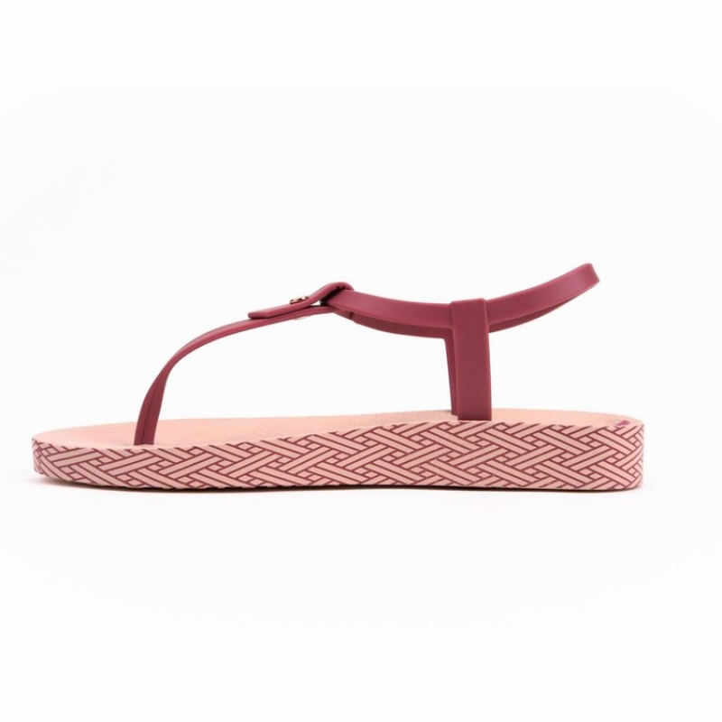 Pink / Burgundy Women's Ipanema Plush Weave Sandals | 0678145-UL