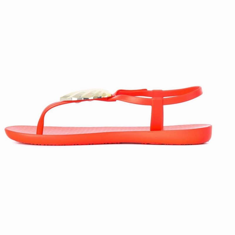 Red / Gold Women's Ipanema Leaf Sandals | 5296170-NV