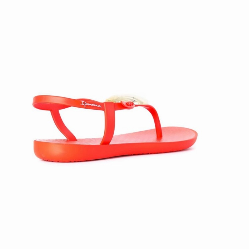 Red / Gold Women\'s Ipanema Leaf Sandals | 5296170-NV