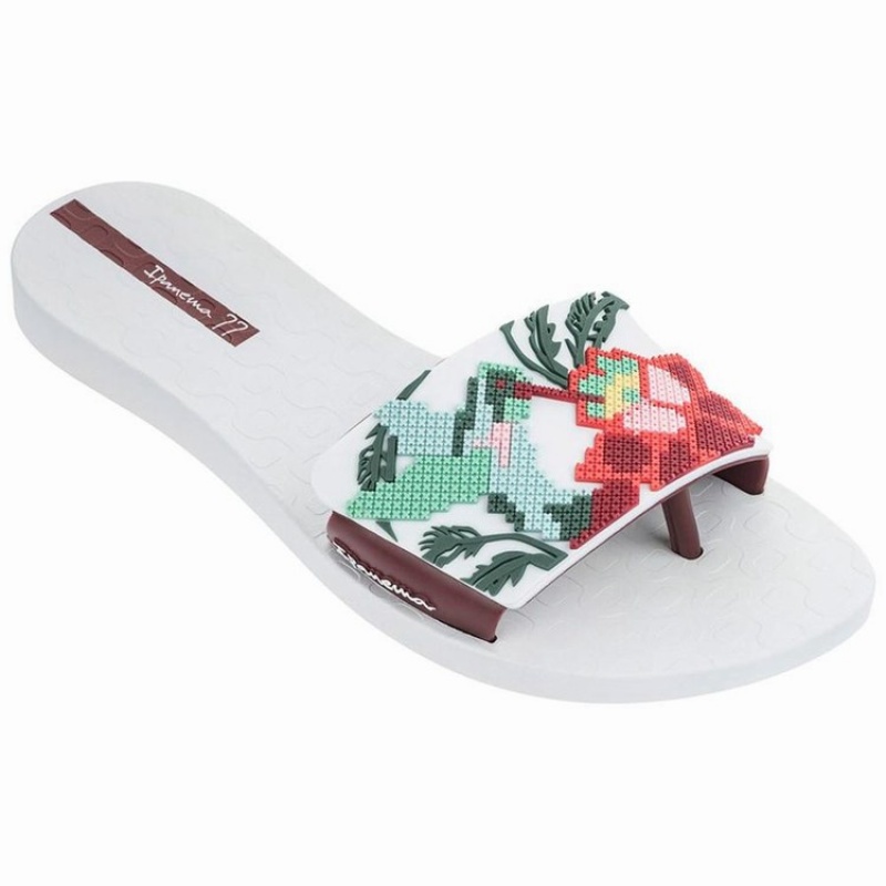 White / Burgundy Women\'s Ipanema Nectar Sandals | 0528174-ZW