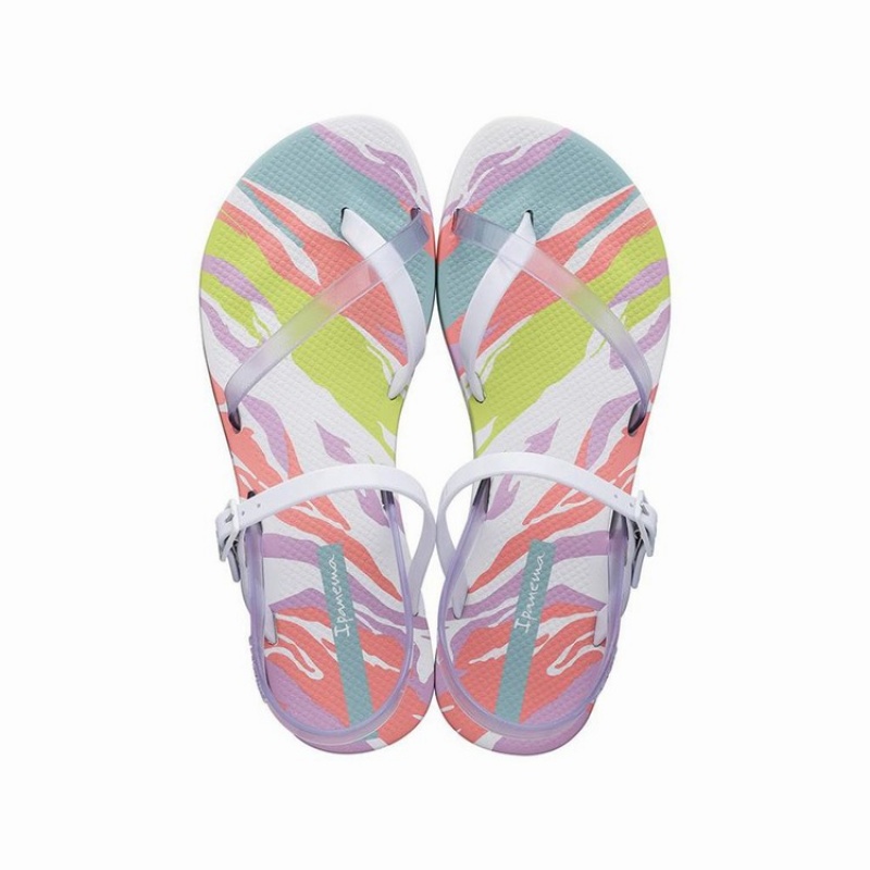 White / Pink Women's Ipanema Fashion IX Sandals | 2175904-MP