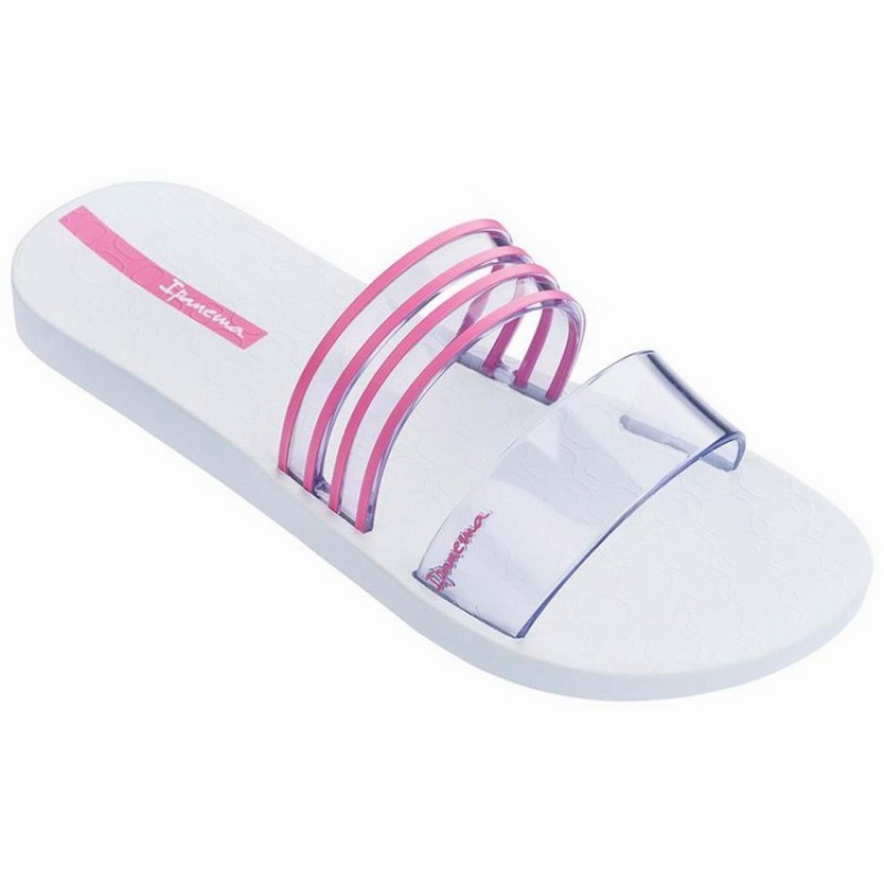 White / Pink Women's Ipanema Ziggy Sandals | 9087264-VX