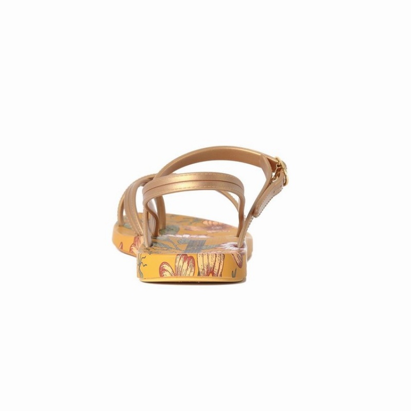 Yellow / Gold Women's Ipanema Suzi Print II Sandals | 8356197-GT