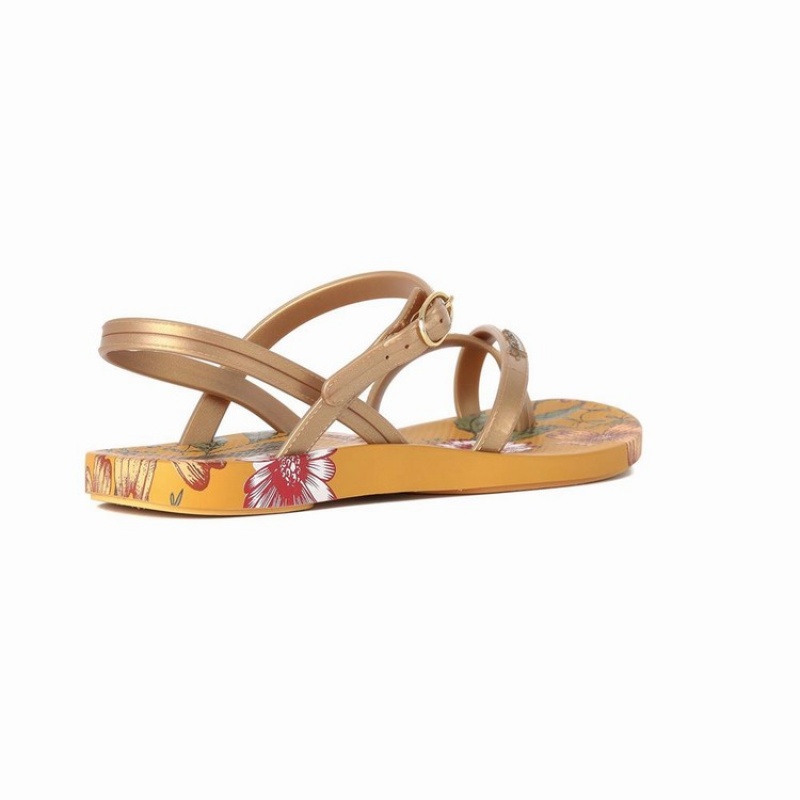 Yellow / Gold Women\'s Ipanema Suzi Print II Sandals | 8356197-GT